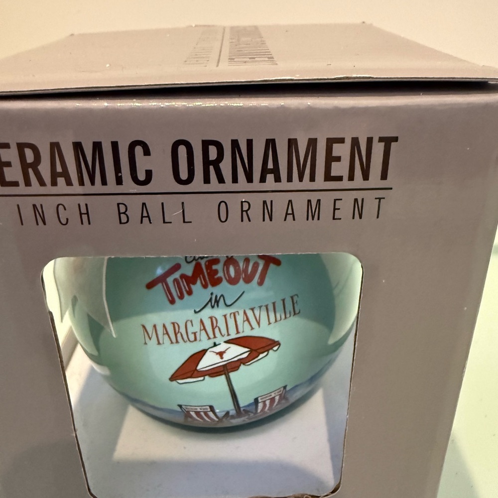 Cute Margaritaville Timeout Texas Longhorns Ceramic Ornament -NIB